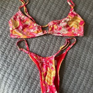 Princess Polly Pink & Yellow Printed Women’s Bikini Set